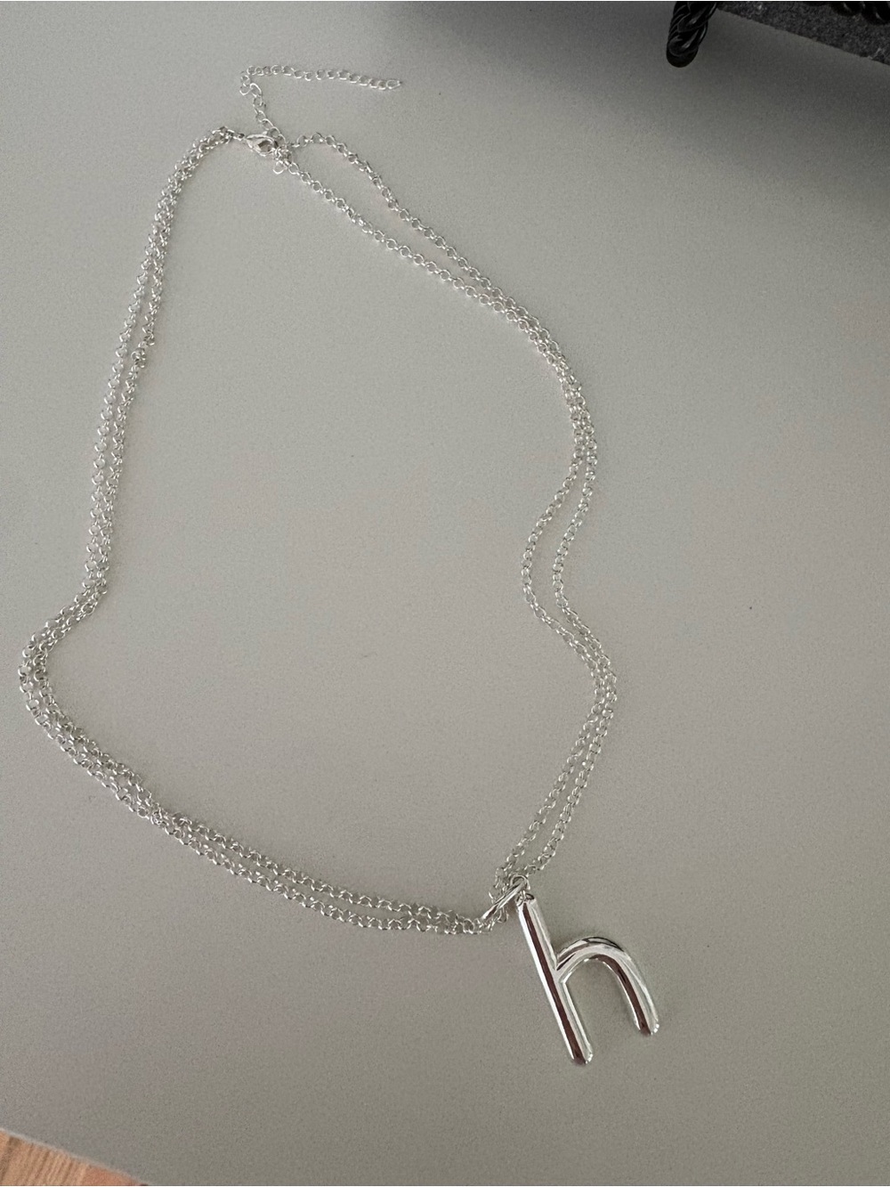Silver Initial 'h' Pendant Necklace - Women's Jewelry